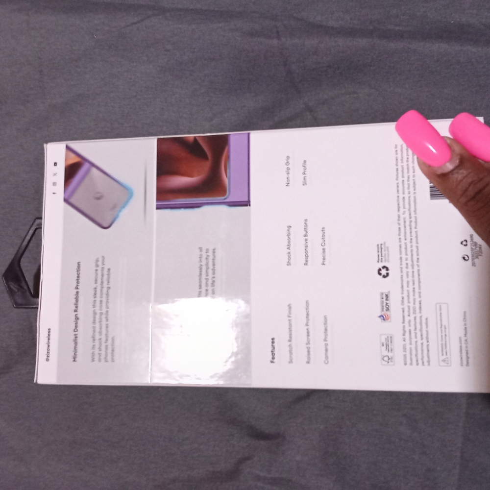 Motorola Smartphone with Blue and Purple Accents Come With A Purple Phone Case